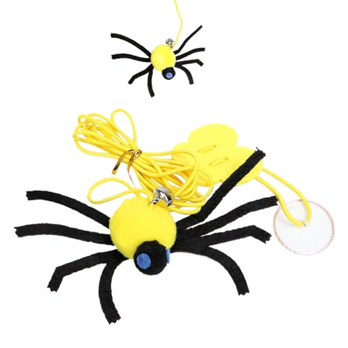 Giocattolo da soffitto per gatti, gioco di ragni con corda elastica appendibile, giocattoli interattivi per gatti, per gabbie per animali domestici di taglia piccola, media e grande