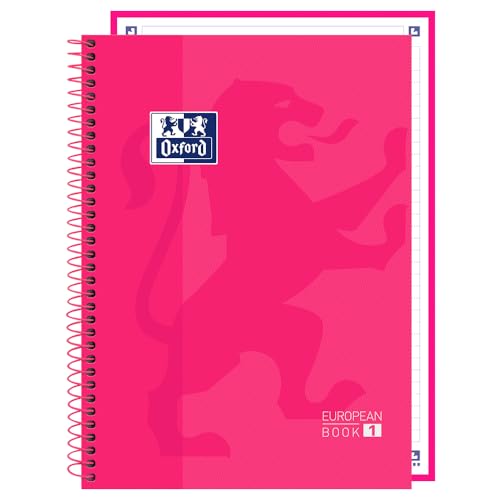 Caderno Espiral Capa Dura – Oxford Europeanbook – 1 Materia – 80 Folhas – Rosa