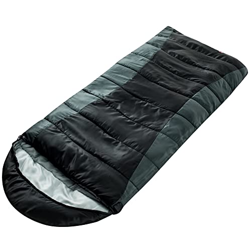 Alpine Swiss 0°C (32°F) Sleeping Bag Lightweight Waterproof With Compression Sack Adults All Seasons Camping Hiking Backpacking Travel Outdoor Indoor Black Gray #TOP5