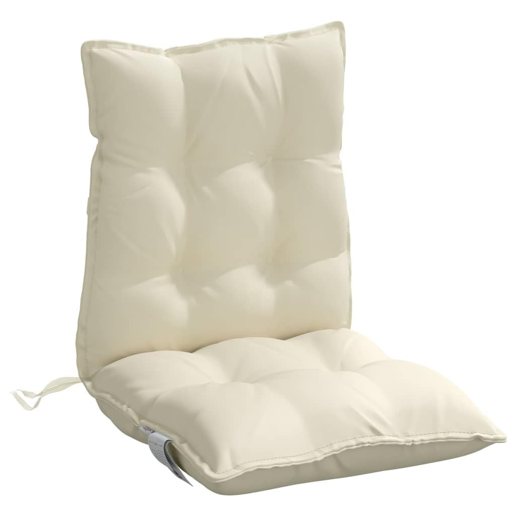 vidaXL Cojines para Silla con Respaldo Bajo 2 uds, Almohadillas para Sillón, Cojines de Asiento, Cojines para Jardín Patio, Tela Oxford Crema