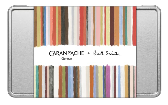 Caran d'Ache Set Kugelschreiber Ecridor Paul Smith Silbergrau & Etui aus Leder Schwarz, 1 Stück