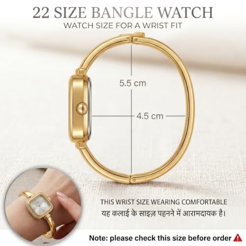 Image of WISEWALKER Women's Bangle Bracelet Watch Silver Dial Elegant Style Anlalog Ladies Wrist Watch
