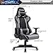 Homall Gaming Chair Office Chair High Back Computer Chair PU Leather Desk Chair PC Racing Executive Ergonomic Adjustable Swivel Task Chair with Headrest and Lumbar Support (Gray)