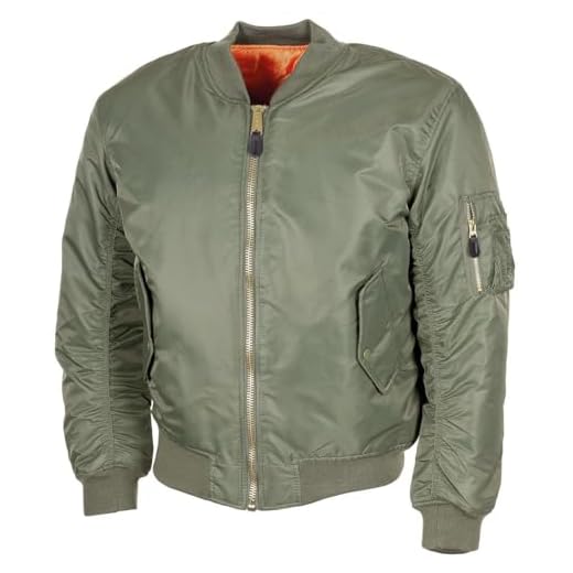 Veste bomber MA1 style militaire américain armée de l'air troupes coupe-vent olive chaude, vert olive, Taille unique