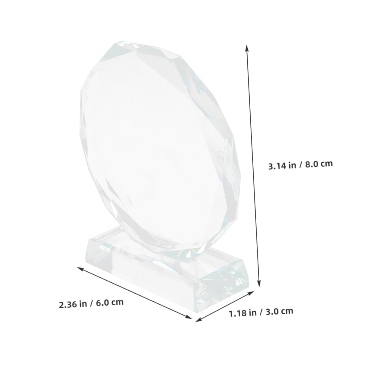 GRIRIW Engraved Crystal Trophy Award for Appreciation Sublimation Blank Glass Trophy Small Participation for DIY for Events and Ceremonies
