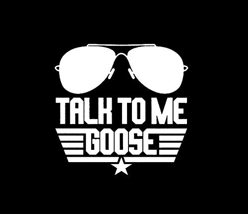 Legacy Innovations Talk to Me Goose Top Gun LLI | Decal Vinyl Sticker | Cars Trucks Vans Walls Laptop | White | 5.5 x 5.4 in | LLI2045