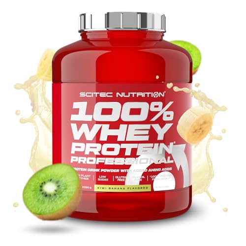 Scitec Nutrition 100% Whey Protein Professional - Mejorada con Aminoácidos Extra y Enzimas Digestivas - Sin gluten - Sin aceite de palma, 2.35 kg, Kiwi-Plátano