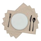 HALTEN SIE IHR HAUS IN ORDNUNG. Die hitzebeständigen Tischsets schützen vor allem - von Lebensmittelflecken bis hin zu Hitzespuren. Dazu sind diese Esstisch Tischsets aus Stoff leicht zu reinigen, in der Waschmaschine oder mit einem feuchten Tuch abwischen.