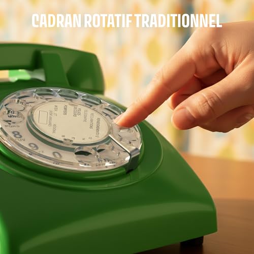 Téléphone fixe vintage à cadran rotatif idée cadeau rétro originale