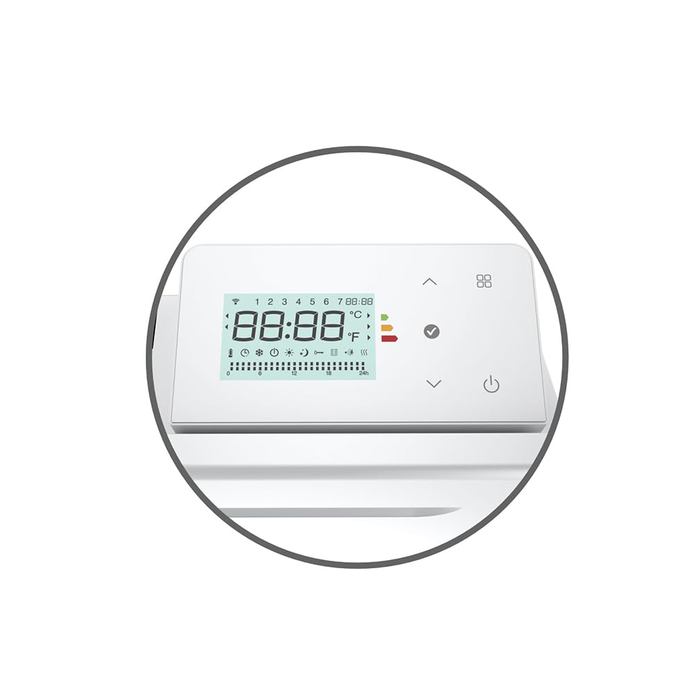 Radiateur Électrique Connecté ALEN WiFi 1000W– Inertie Céramique – Programmable – Suivi de Consommation – Détection Fenêtre – Blanc Mat – IP24