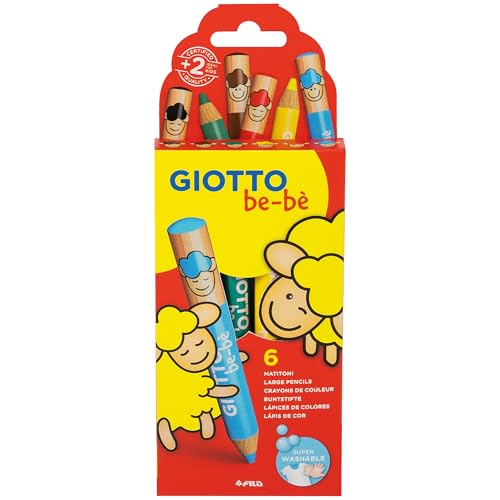 GIOTTO Be-bè Taille-Crayon Géant Pour Gros Modules – Boîte De 10, Forme Ergonomique Enfant