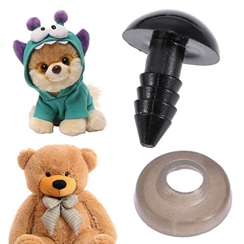 HEALLILY 100Pcs Olhos de SeguranÃ§a Olhos Pretos de PlÃ¡stico Olhos de Boneca Com Junta para Boneca