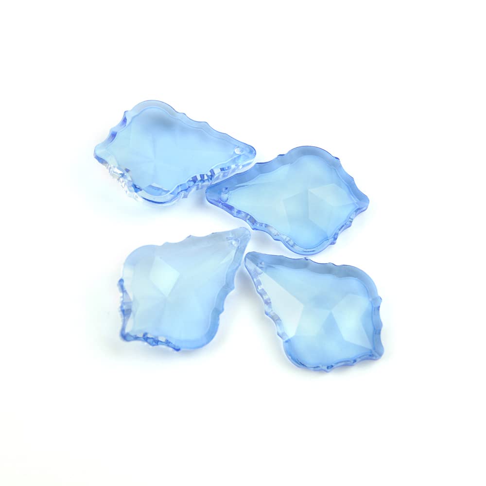 XIANGGUA 38/50mm 10~100pcs Colorful Crystal Maple Leaf Glass Lighitng Chandelier Prism Parts Crystal Chandelier Pendants For Home Decor(Lt. sapphire,50mm 60pcs)