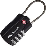 OW-Travel Candado Combinacion Cable Acero Flexible Anti robo. Candado maleta TSA...