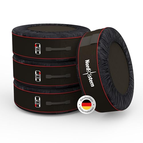 Nordstern Reifentaschen XXL (4 teiliges Set inkl. Felgenschutzpolster) in Premiun Qualität, geeignet für Reifen oder Kompletträder bis zu 23 Zoll