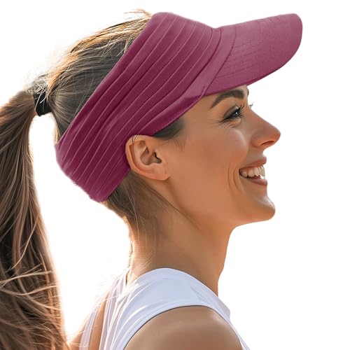 Image of Sports Sun Visor for Men Women UV Protection Lightweight Packable Stretchy Hats for Running, Tennis, Golf