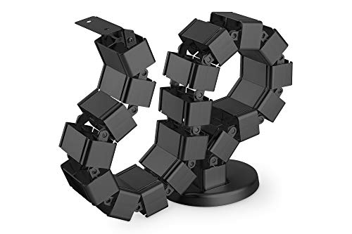 DIGITUS Vertical cable management - Flexible desk cable management - Metal base - Desk height up to 130 cm - Black - Image 4
