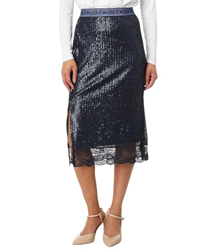 Lucky Brand Women's Sequin Lace Midi Skirt