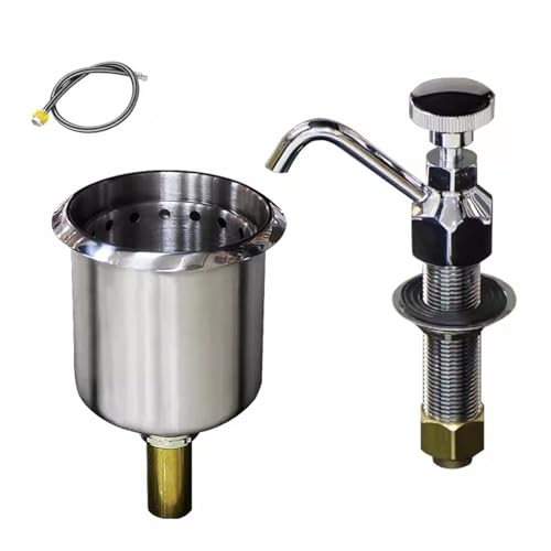 Dipper Well Faucet Bowl Set, Kitchen Bar Counter Sink Faucet, with 0.4 GPM Flow Tower and Bowl Assembly, Washing Tool, for Coffee Shop Bar, Deck Mount