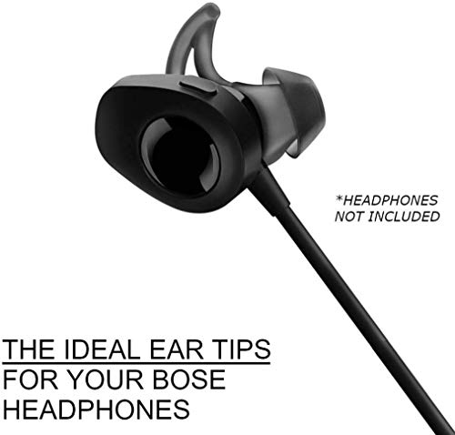 Replacement Silicone Earbuds Ear Buds Tips Isolation Double Flange for Bose QuietControl 30 QC20 QC20i QC30 Soundsport SIE2 SIE2i IE2 IE3 Wireless Headphones Earphones - 2 Pair (Medium, Black, White)
