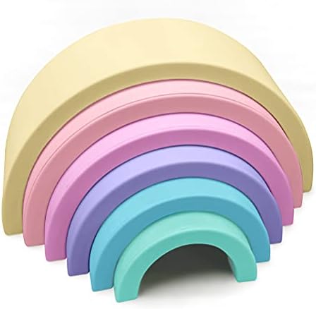 ANPEI Lelolo Silicone Baby to Toddler Rainbow Stacking Toy Silicone | from 0+ Months | Small