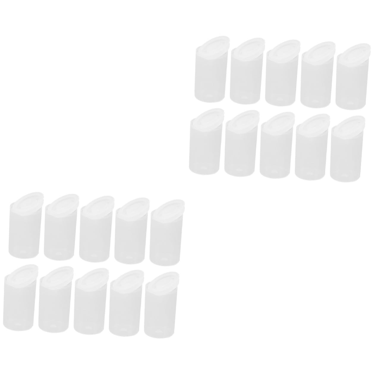 CONGARTENO 2sets Empty Film Canisters Caps Film Box Small Plastic Containers for Camera Accessories Travel-Friendly Storage 30pcs*2