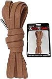 [KutsuGoods] クツグッズ ワックス シューレース 先端チップ付 靴紐 120cm 140cm 160cm 平紐 靴ひも 7mm幅 スニーカー (ブラウン, 160cm)