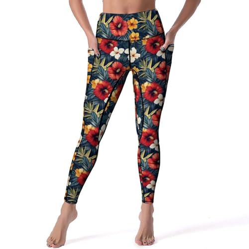 Legging imprimé fleurs tropicales taille haute anti-transpensation - 2