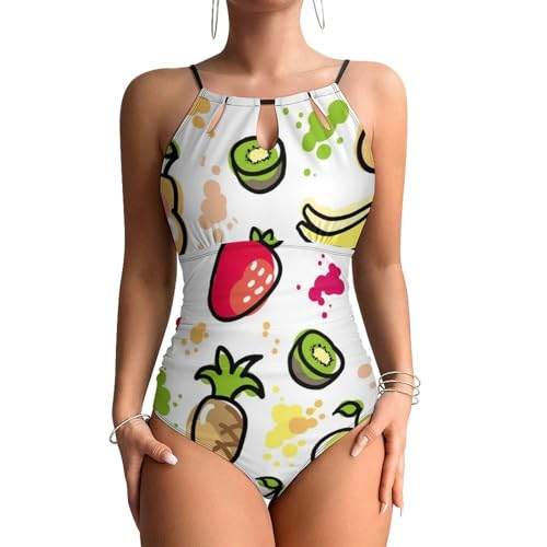 Maillots de bain une pièce contrôle ventre gainant imprimé fruit