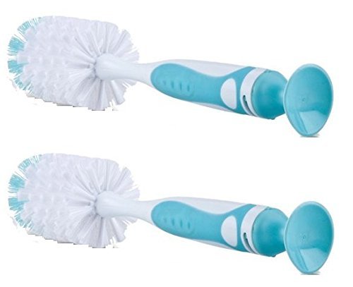 2 Pack Easy Clean Bottle Brush with Suction Base