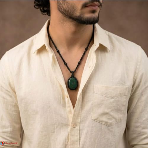 Image of REMEDYWALA Gemstone Macrame Pendant for Reiki & Crystal Healing, Natural Stone