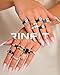Rinfit Women's Silicone Rings - Anniversary Ring or Promise Ring for Her - Emerald Rubber Wedding Bands - Black/Metal Rose Gold, Size 7