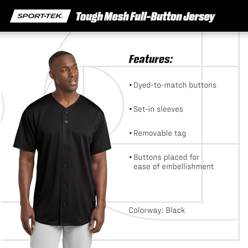 Sport-Tek PosiCharge Tough Mesh Full-Button Jersey. ST220 miniatura 5