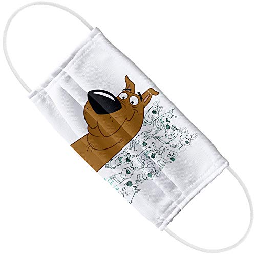 Popfunk Scooby-Doo Evolution of Scooby 1-Ply Reusable Face Mask Covering with Adjustable Nose Wire, Unisex