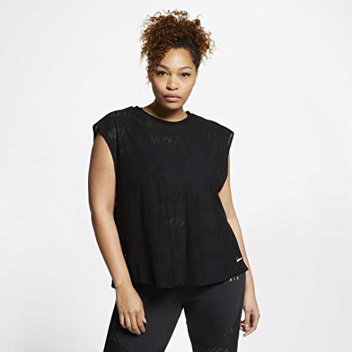 Nike Womens Plus Size Air Logo-Print T-Shirt, Black, 2X