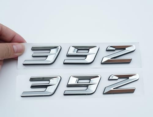 Image of Pair Set 392 Passenger & Driver Side Rear Badge Emblem Body Nameplate Raised Sticker Decal (Silver)