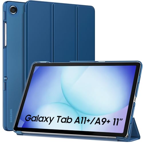 Image of MoKo for Samsung Galaxy Tab A11 Plus / A11+ Case 11 Inch 2026, Galaxy Tab A9 Plus / A9+ Case 11 Inch 2024, Slim Stand Hard PC Translucent Back Shell Smart Cover, Auto Wake /Sleep, Sea Blue