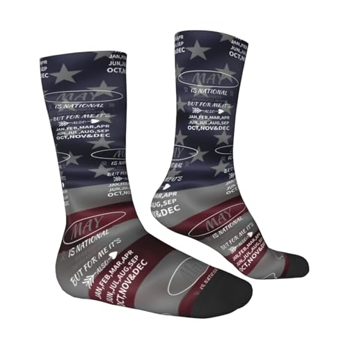 Brain Cancer Awareness Month Gray Ribbon Adult Polyester Crew Socks Breathable Moisture-Wicking Athletic Running Gym03