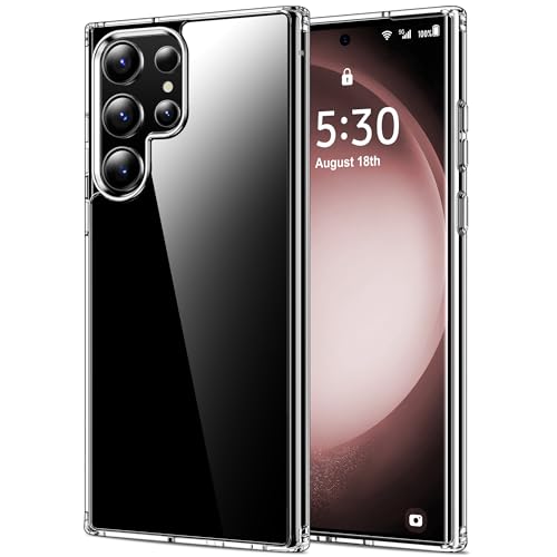 HOOMIL Crystal Clear Hülle für Samsung Galaxy S23 Ultra, Anti Gelb Durchsichtig Handyhülle Stoßfest Schutzhülle - Transp...