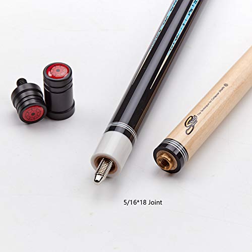 Collapsar Cxt010 Pool Cue With Soft Case,Black With Cream Points And Turquoise,Wrapless Handle 58Inch Professional Pool Stick (Cocobolo Handle, 20 Ounce) #TOP6