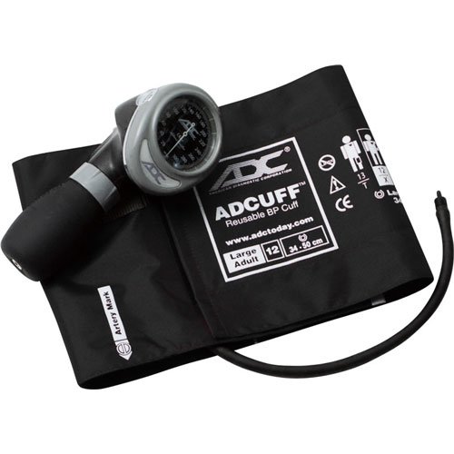 ADC 703-12XBK Aneroid Sphygmomanometer, Large Adult, Black