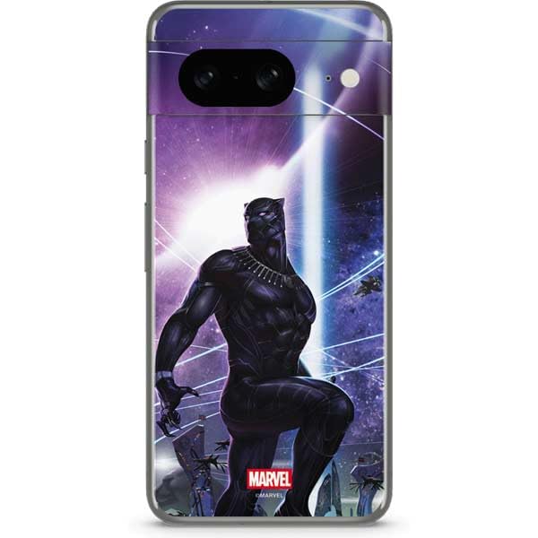 Skinit Decal Phone Skin Compatible with Google Pixel 8 - Officially Licensed Marvel Black Panther Intergalactic Empire of Wakanda Design