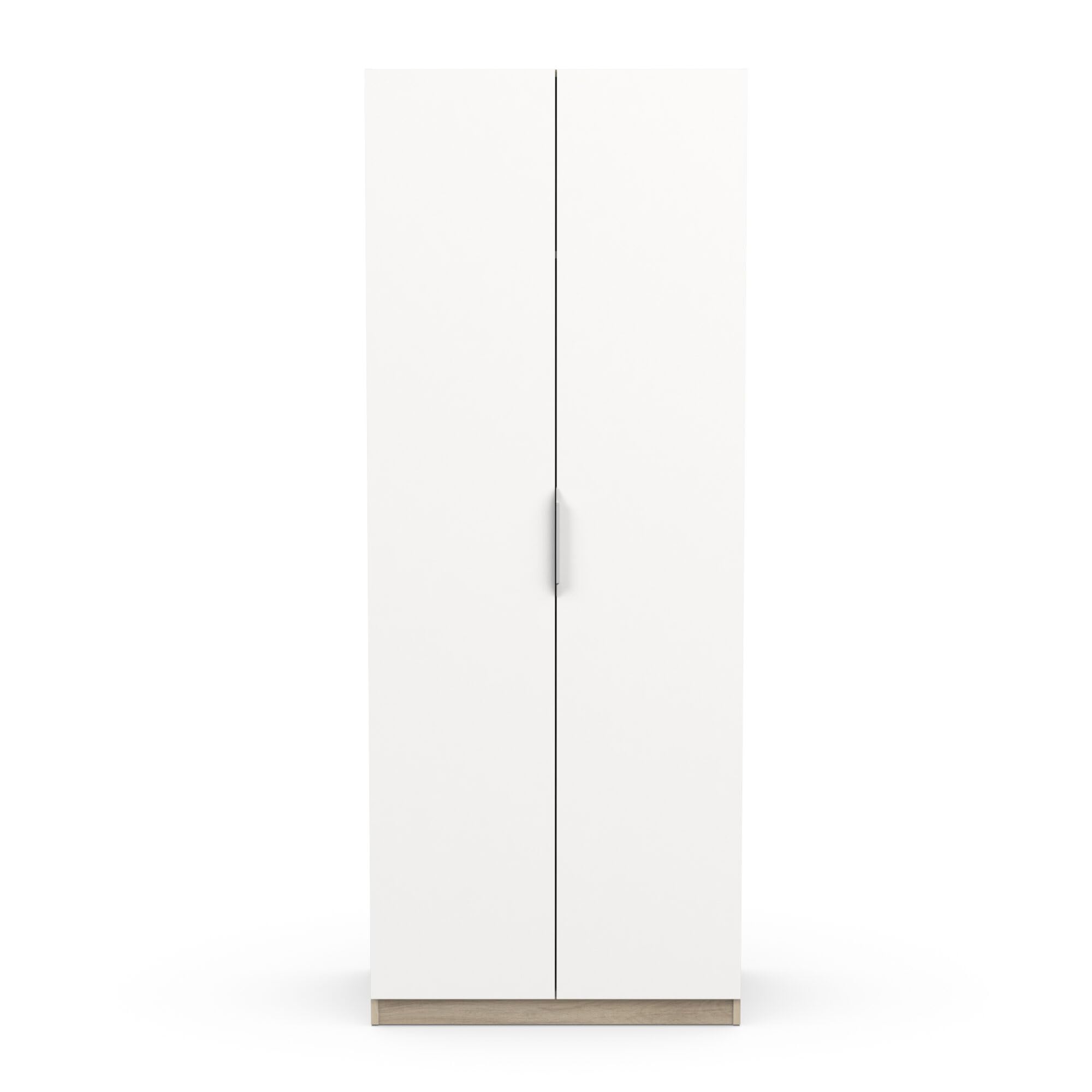 Demeyere 391380 Armario de 2 Puertas, 1 nicho Moderno, Color Roble Kronberg y Blanco Mate, 79,4 x 51,1 x 203 cm, Madera de ingeniería, Gris