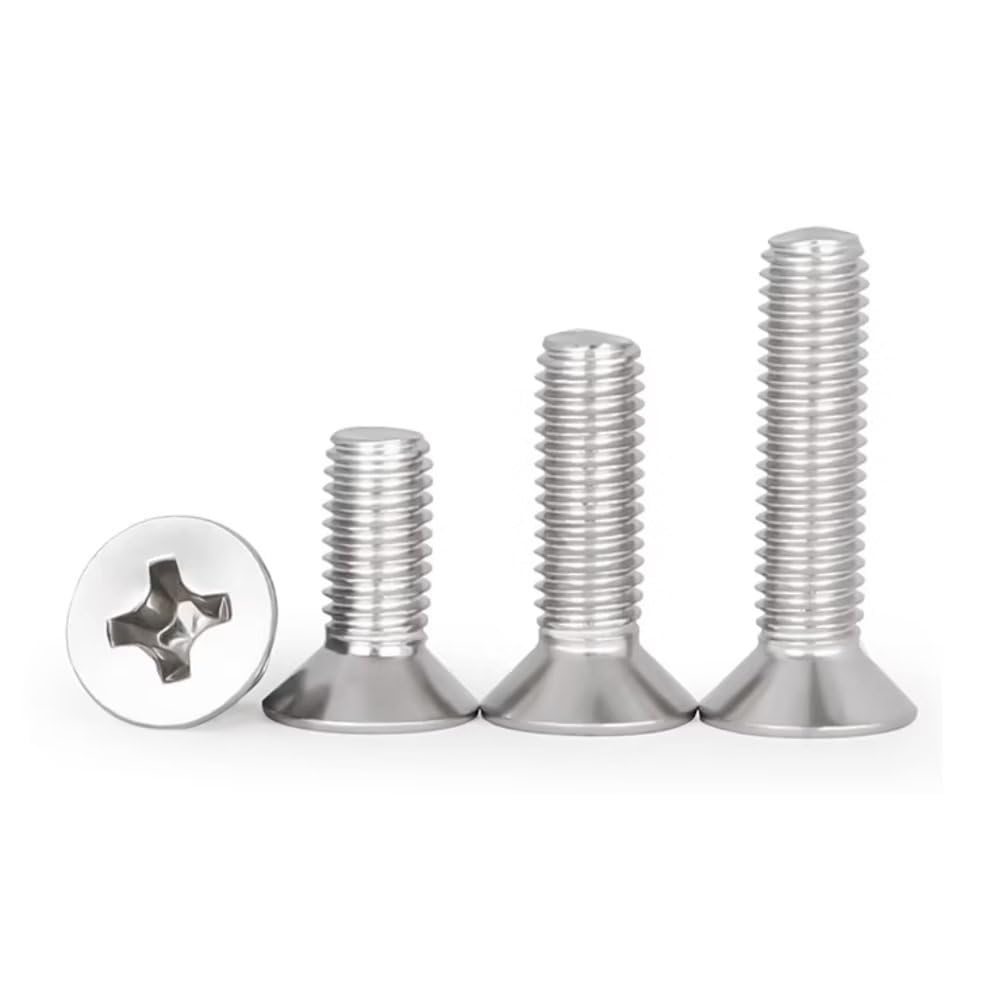 SYDARSYN Phillips Flat Head Machine Screws 304 Stainless Steel Cross Countersunk Screws Bolts M2.5x5mm (50 pcs) - Image 2