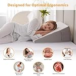 Ruqmuis Wedge Pillow for Acid Reflux, Bed Wedge Pillow for Headboard 10", Pillow Wedge for Back Pain Relief, Post Surgery, Elevated Pillows for Sleeping, Snoring, Triangle Pillow with Cover, White - Image 4