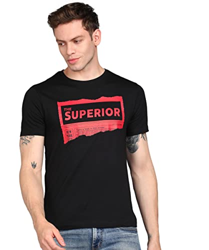 Image of Urbano Fashion Men's Graphic Printed Round Neck Half Sleeve Slim Fit Cotton T-Shirt