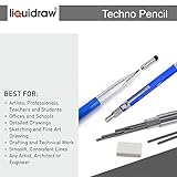 Liquidraw Mechanical Clutch Pencil & 8 2mm 2B Leads | Includes Integrated Sharpener & Eraser | Suitable for Architectural & Technical Drawing, Drafting, Sketching & Writing | Lead Grade Indicator - Image 4