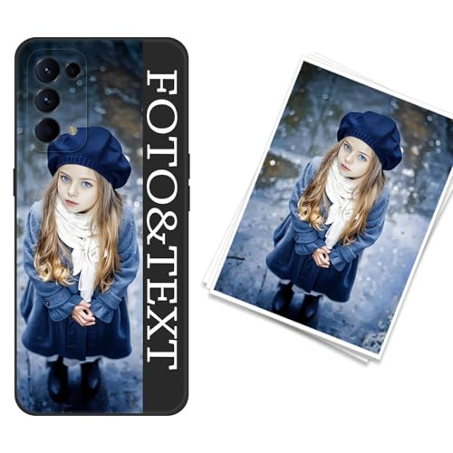 WUACYEAMING Funda Compatible y Personalizada para OPPO Reno5 5G/Find X3 Lite,Personalizable Case con Foto Imagen o Texto,Material de Silicona líquida Suave Antigolpes Protector Cover Oscuro