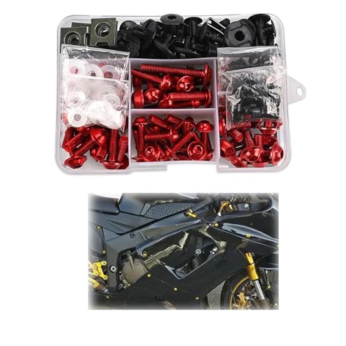 ���i �I�[�g�o�C�t�F�A�����O�{���g�L�b�g R1250 �ɓK�����郉���[ R1250RS R1250RT R250GT S1000 S1000R S1000RR S1000XR �A���~�l�W�A�N�Z�T���[ �ˑ��L�b�g(Red)