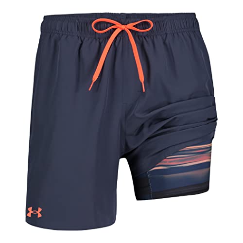 Image of Under Armour Men's Compression Lined Volley Swim Trunks, UPF 50+ Sun Protection, Drawstring Closure & Elastic Waistband